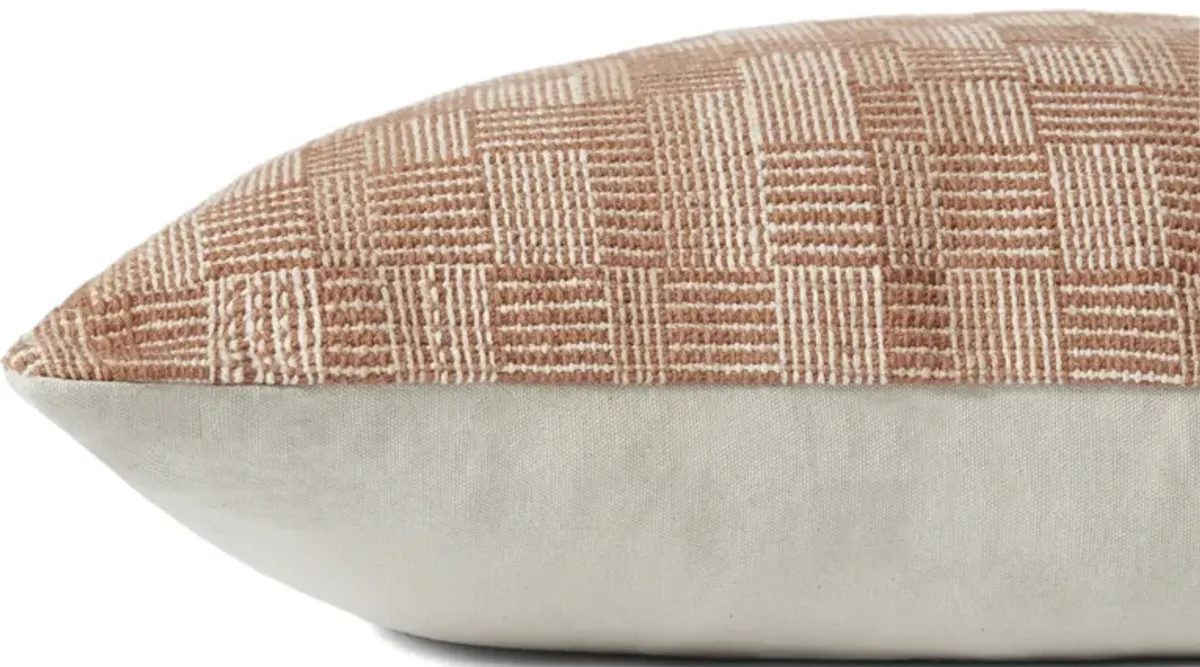 Dolly PAL0023 Clay/Natural 22''x22'' Polyester Pillow by Amber Lewis x Loloi