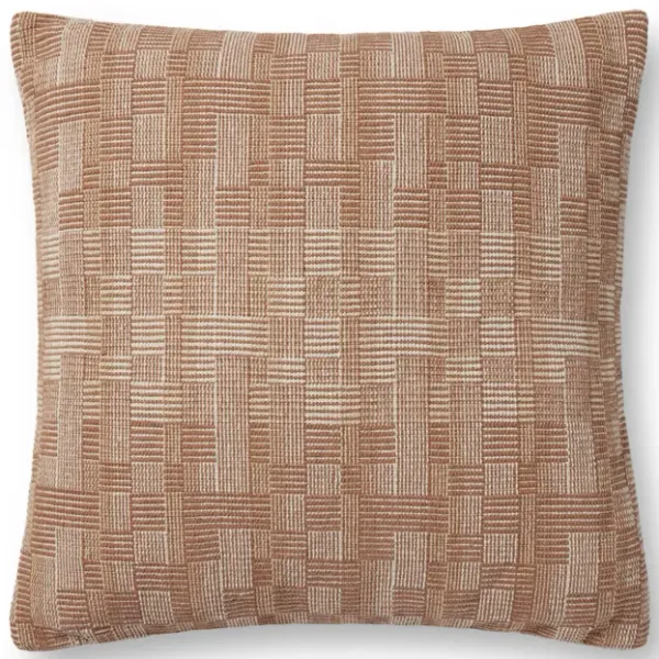 Dolly PAL0023 Clay/Natural 22''x22'' Polyester Pillow by Amber Lewis x Loloi