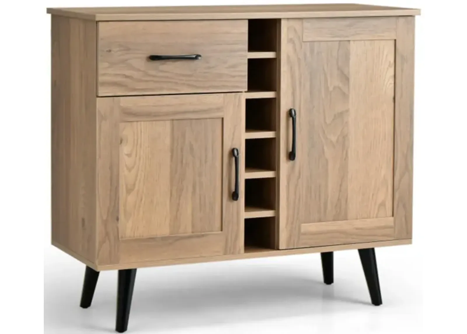 Hivvago 2-Door Buffet Sideboard with 6-Bottle Wine Rack Drawer