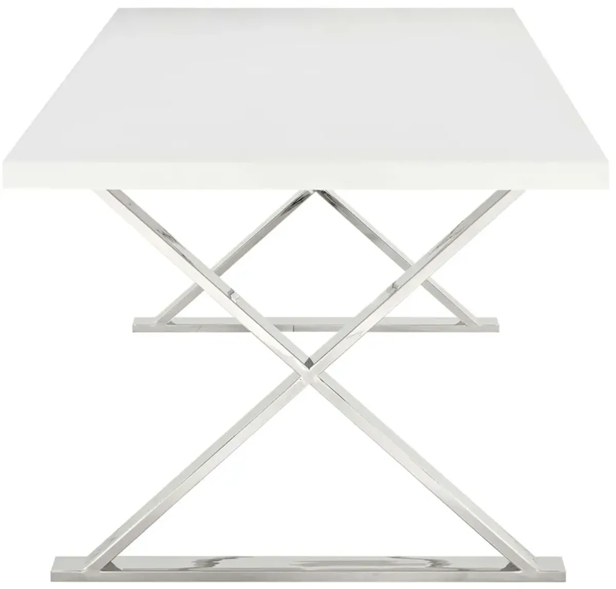 Modway - Sector Dining Table White Silver