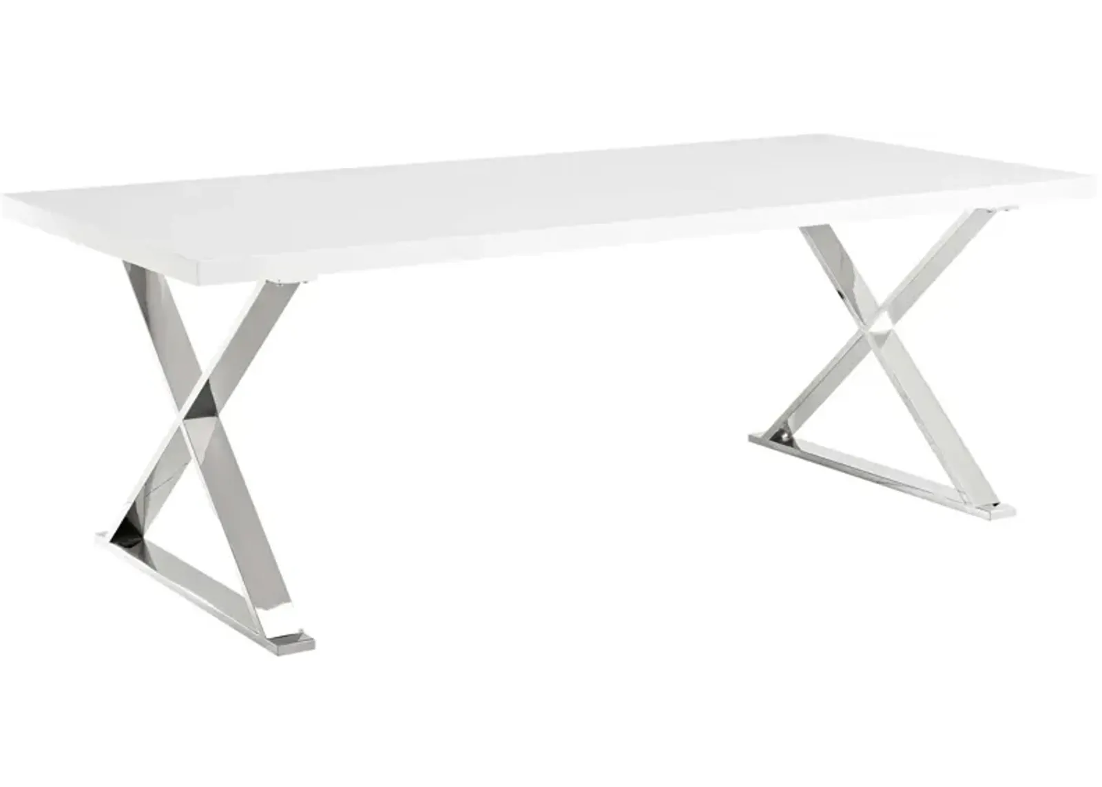 Modway - Sector Dining Table White Silver