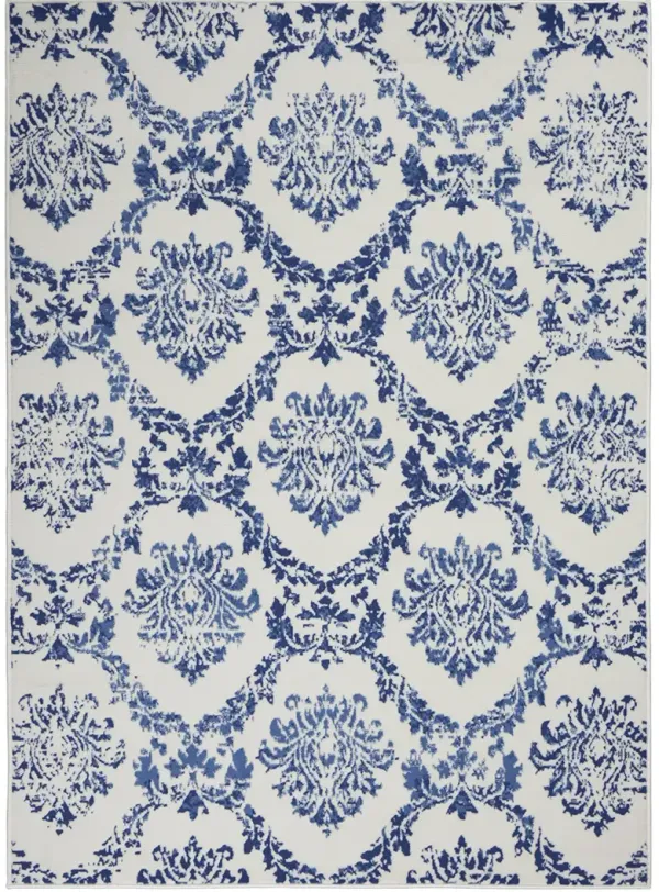 Whimsicle WHS01 Ivory/Navy 4' x 6' Rug