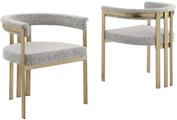 Glam gatsby Rich gray side chairs - Set of 2