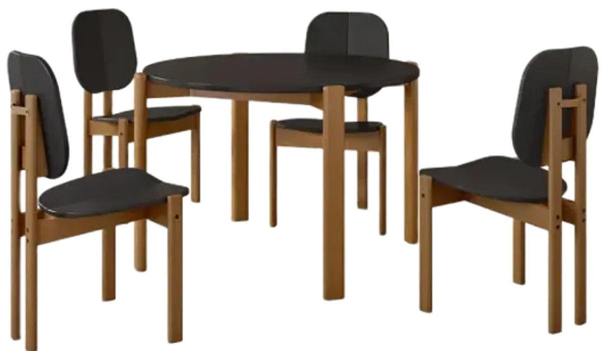 Gales Black Round Dining Set