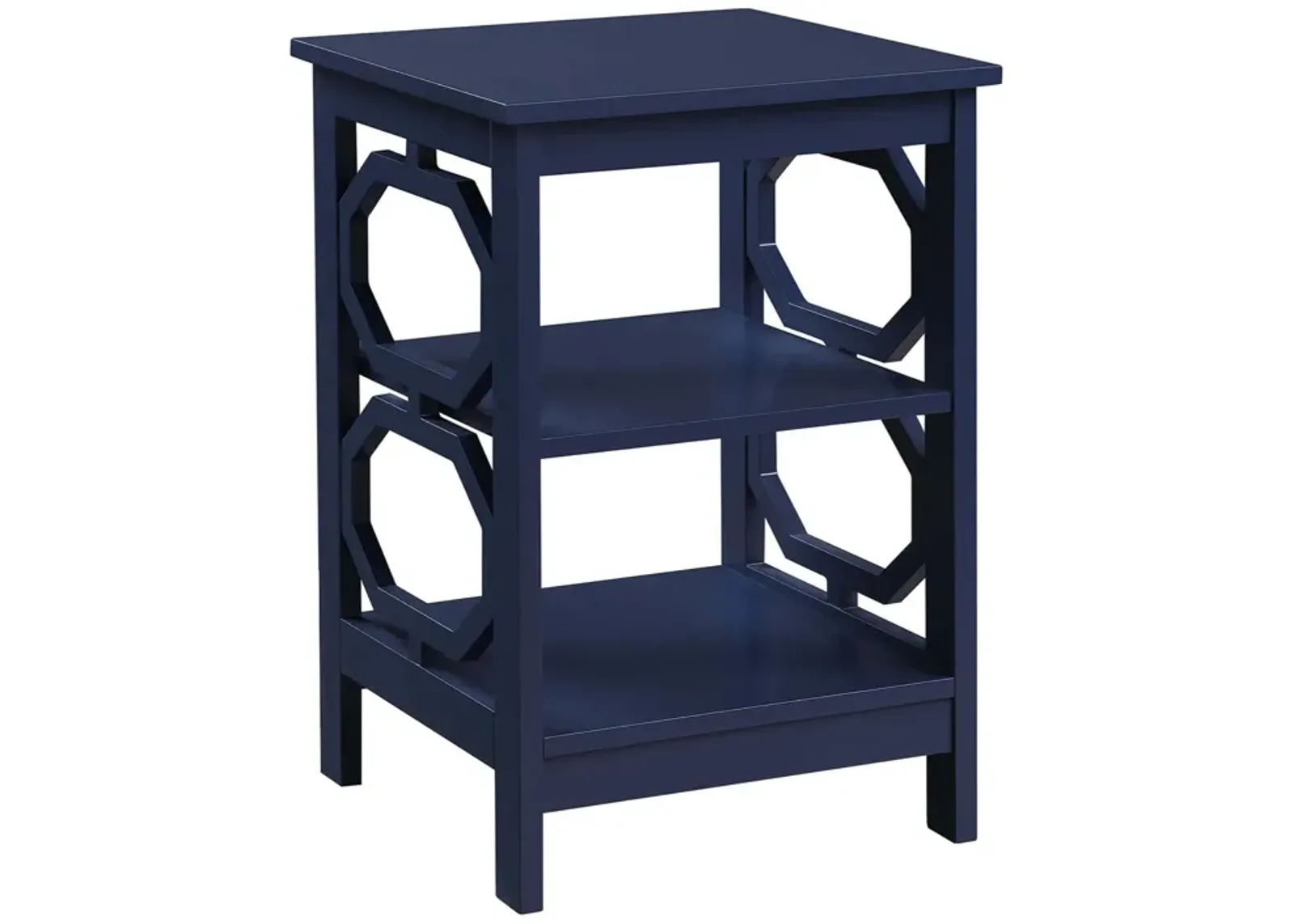 Convenience Concepts Omega End Shelves Table, Cobalt Blue