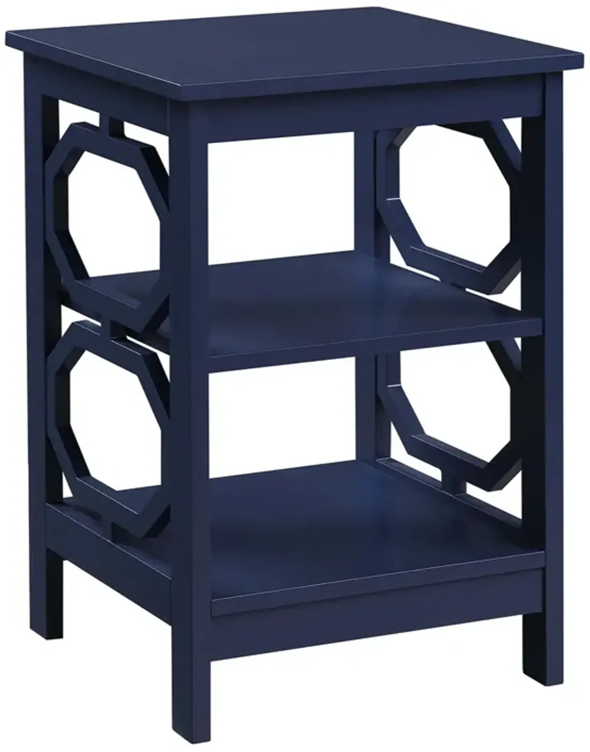 Convenience Concepts Omega End Shelves Table, Cobalt Blue