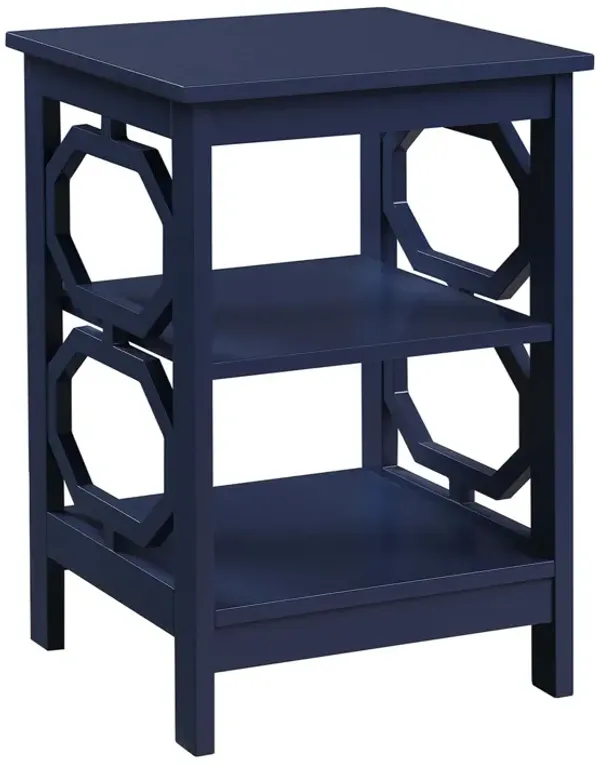 Convenience Concepts Omega End Shelves Table, Cobalt Blue