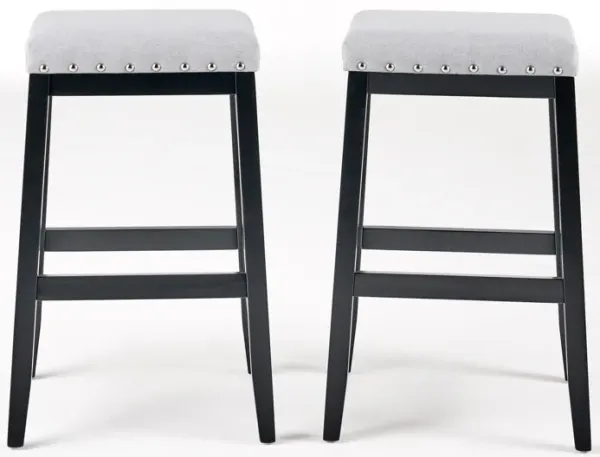 Streamdale Elegant Greely Fabric Barstools with X-Frame Design (Set of 2)