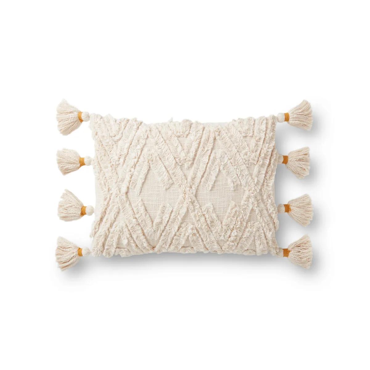 PMH0008 Cream/Gold 13"x21" Down Pillow by Magnolia Home by Joanna Gaines x Loloi