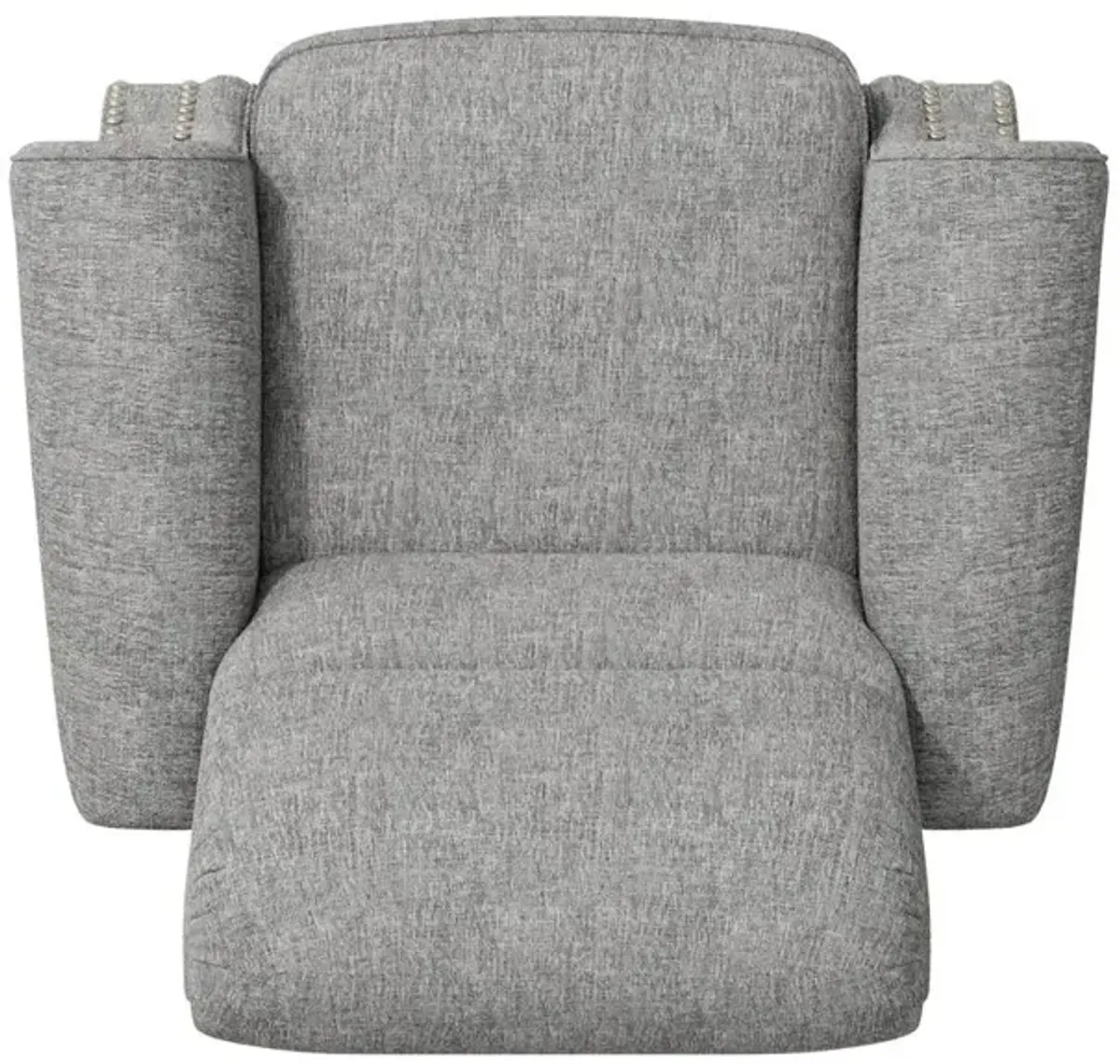 ProLounger Bustle-Back Pushback Recliner with Nailheads in Grey Chenille