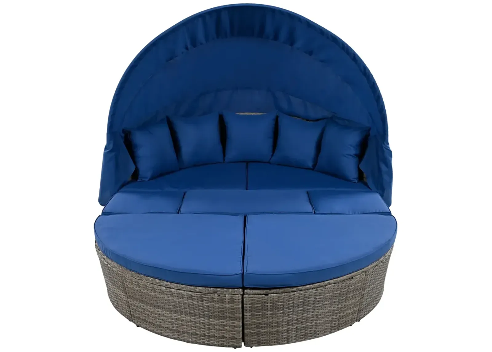 Merax Outdoor rattan daybed sunbed with retractable canopy