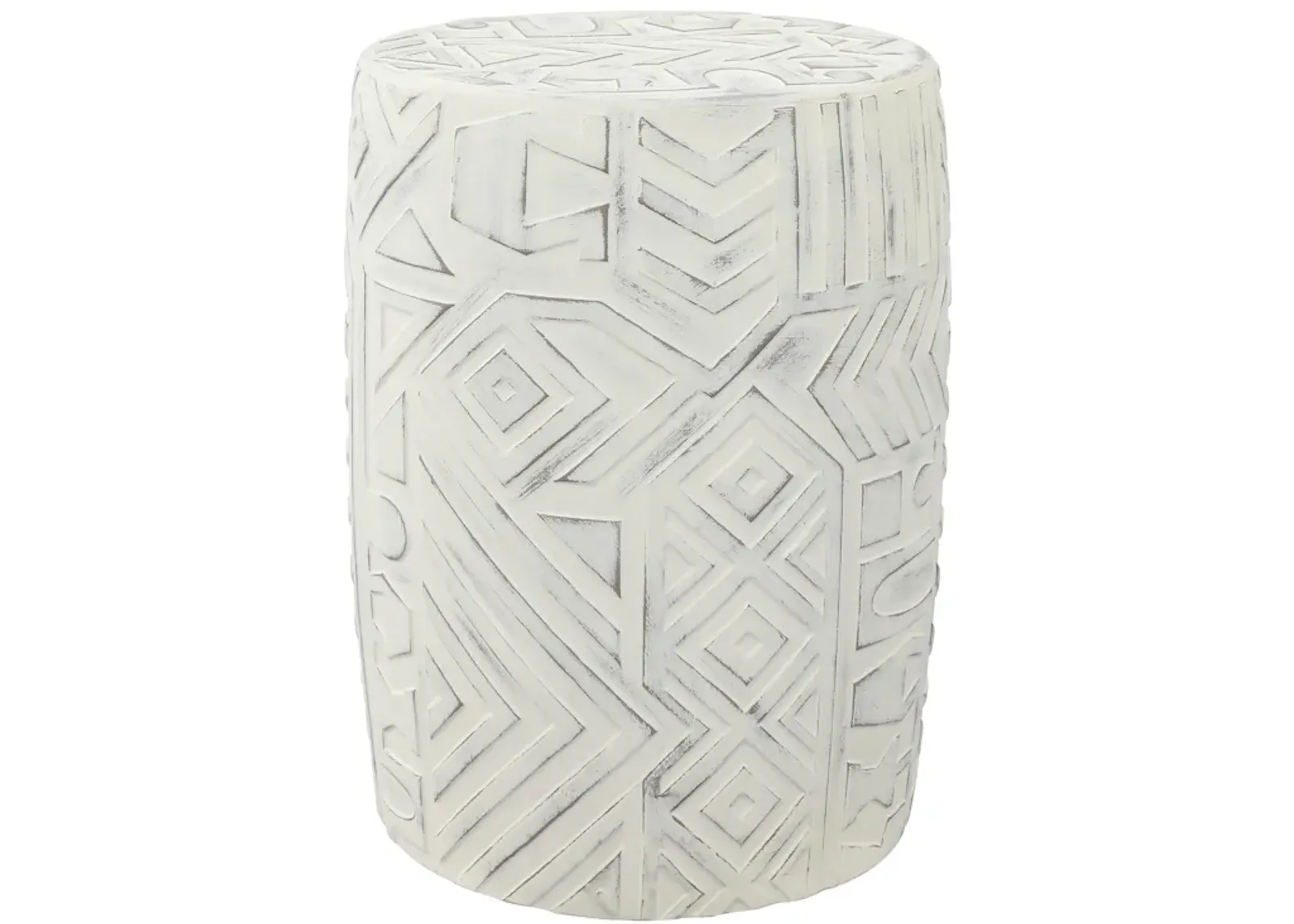 Rafi MidCentury Modern Geometric Drum Garden Stool