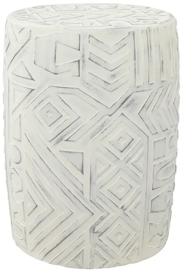 Rafi MidCentury Modern Geometric Drum Garden Stool