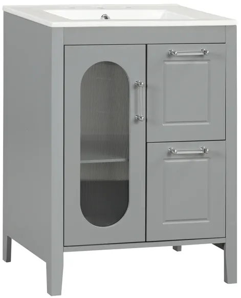 Merax  Painted Freestanding Bathroom Cabinet Vanity with Sink