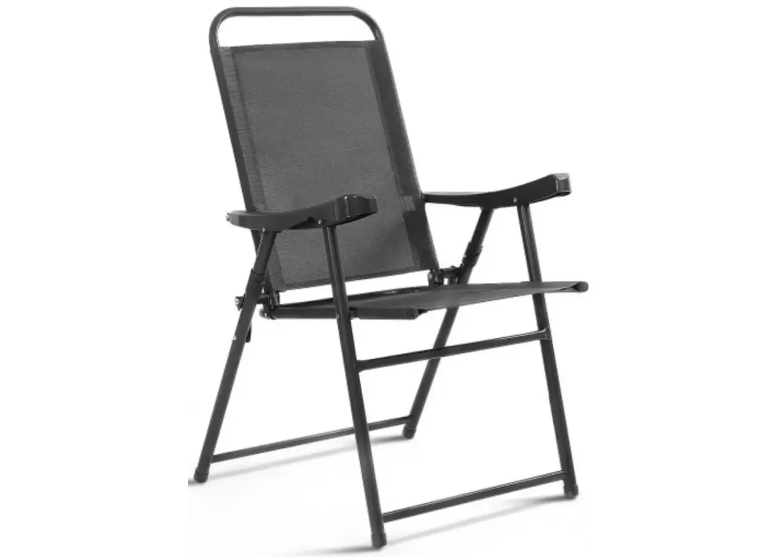 Set of 4 Folding Sling Chairs with Armrest