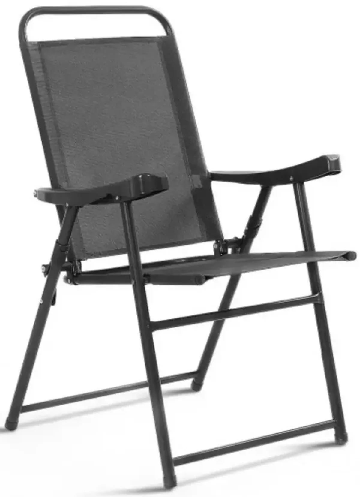 Set of 4 Folding Sling Chairs with Armrest