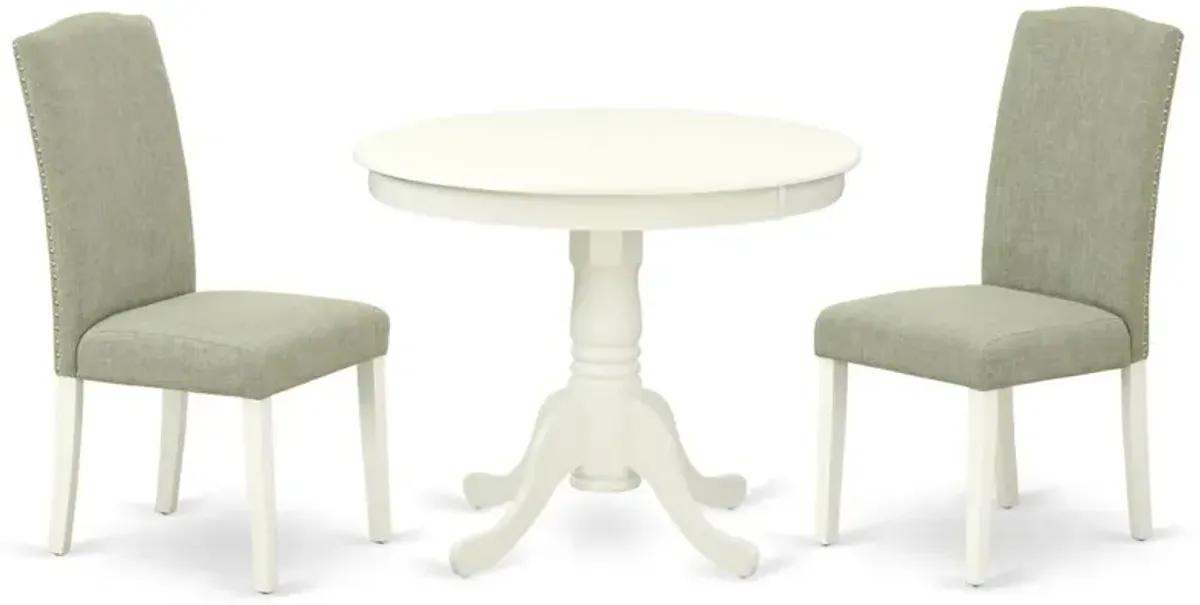 Dining Room Set Linen White, ANEN3-LWH-06