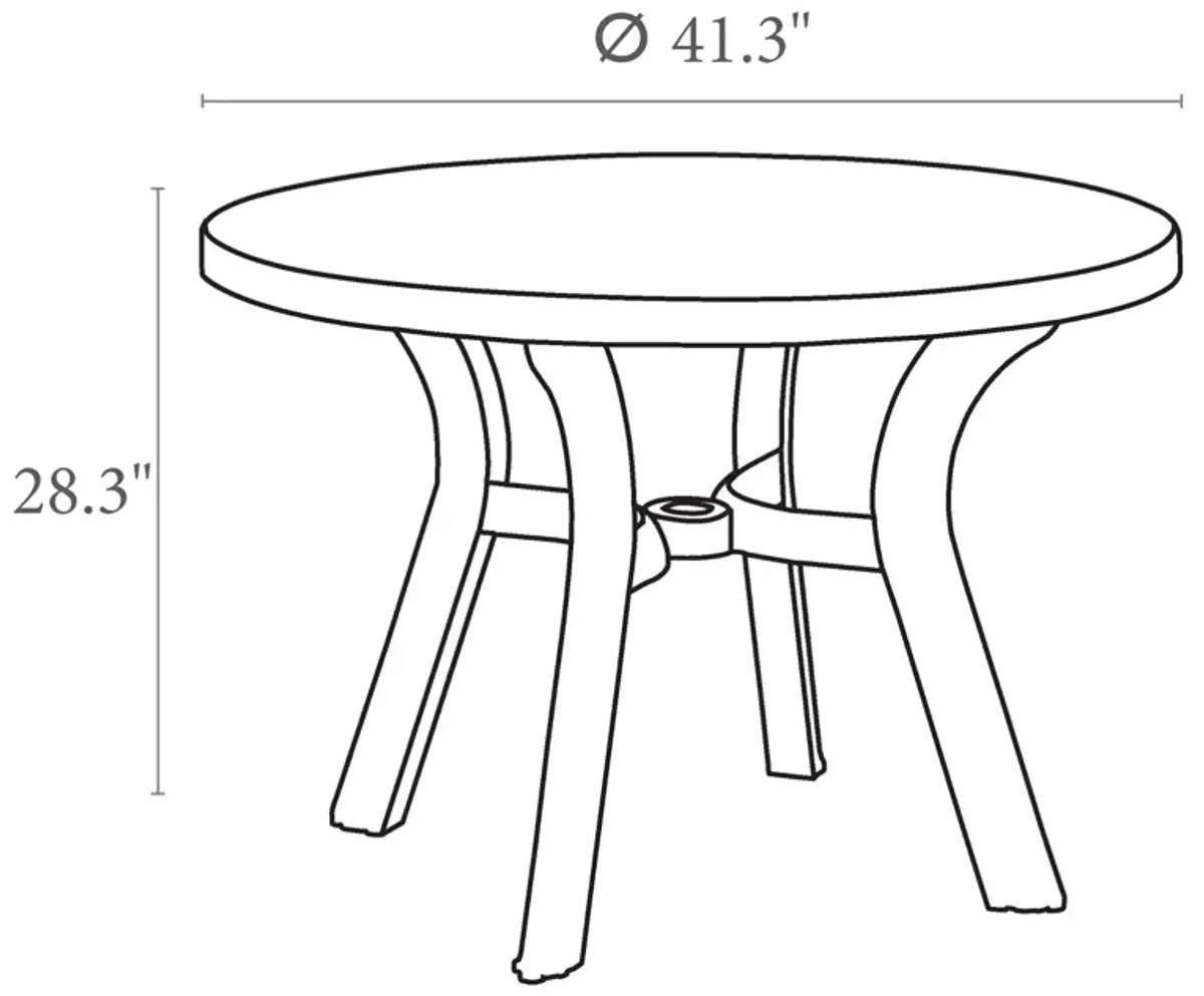 42" Teak Brown Round Outdoor Patio Dining Table