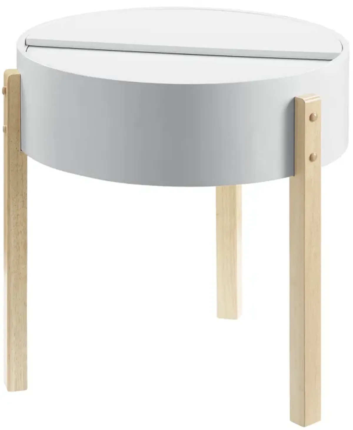 ACME Bodfish End Table, White & Natural