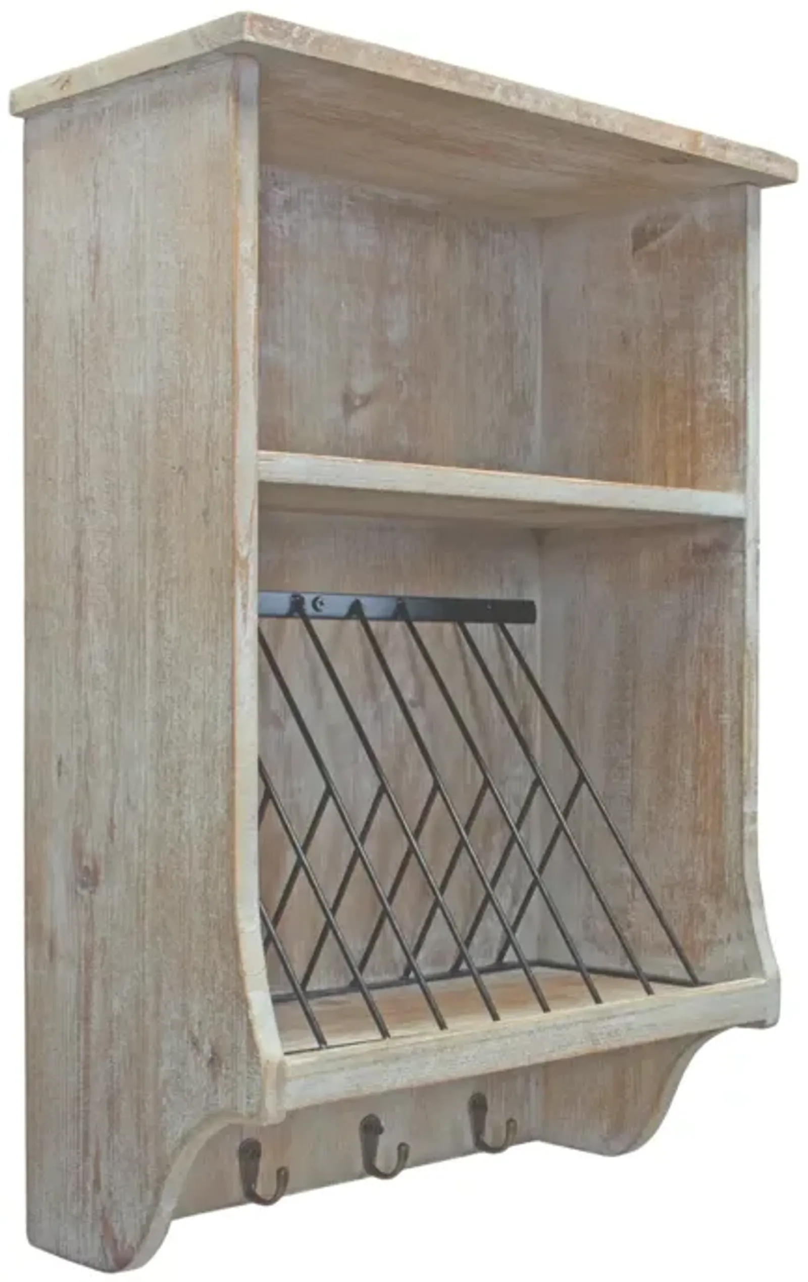 Wall-Mounted Wood Organizer for Entryway and Home Decor