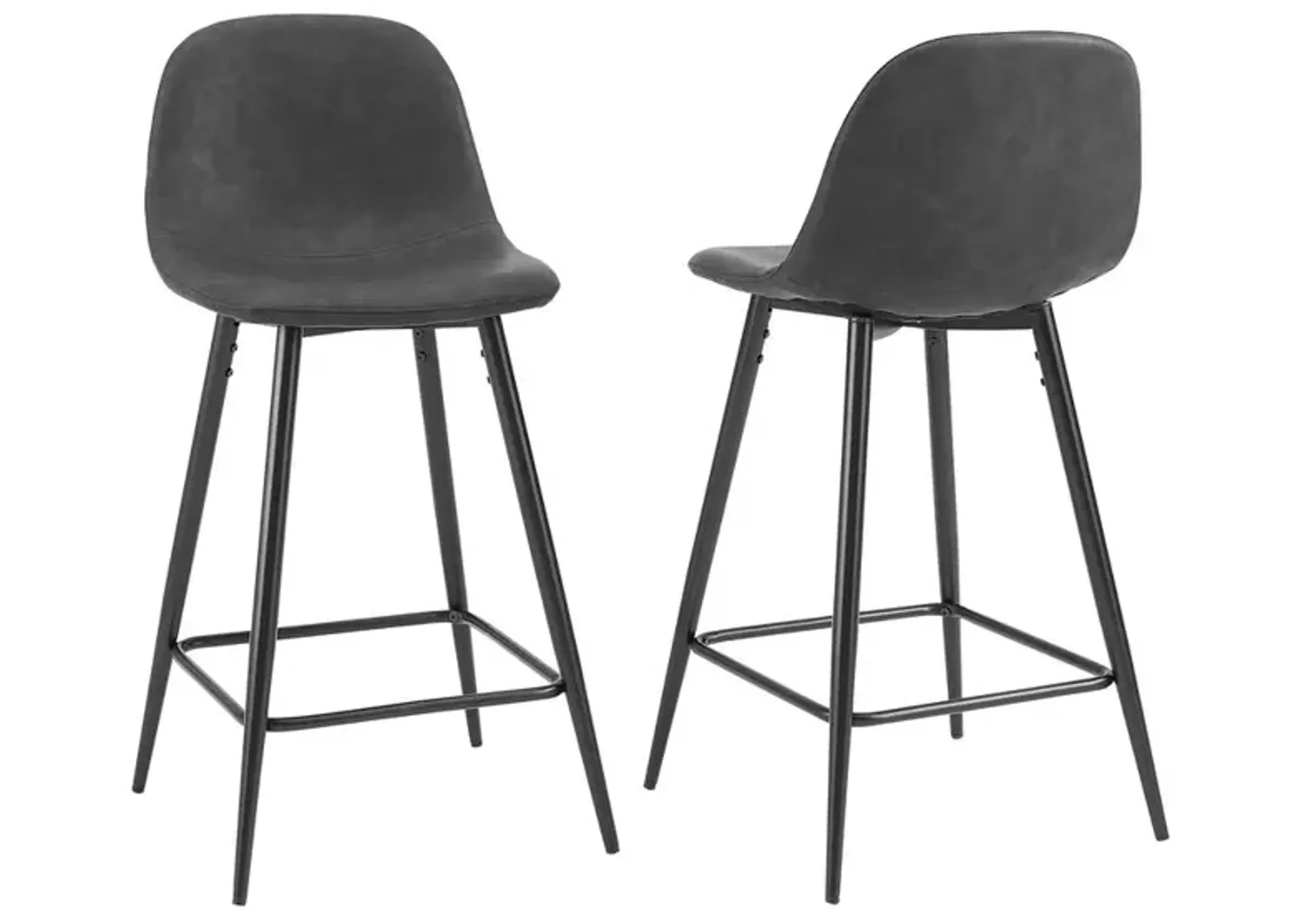 Weston 2Pc Counter Stool Set Distressed Black/Matte Black - 2 Stools