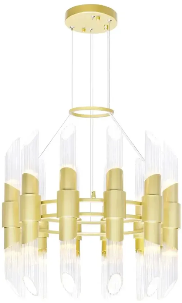 CWI Lighting Croissant 24 Light Chandelier With Satin Gold Finish