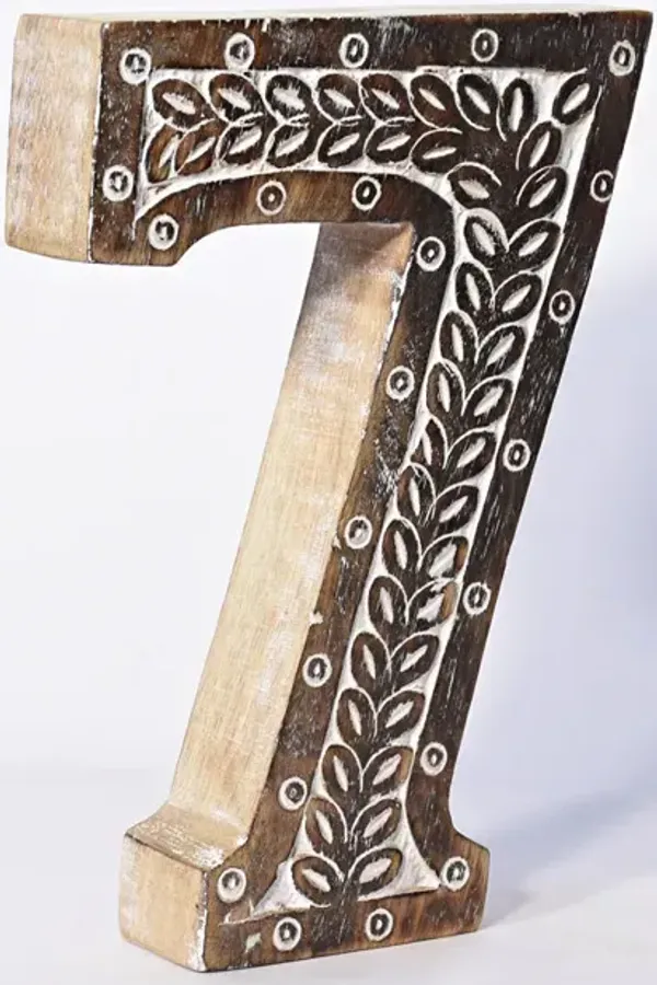 Vintage Natural Handmade Eco-Friendly "7" Numeric Number For Wall Mount & Table Top Décor