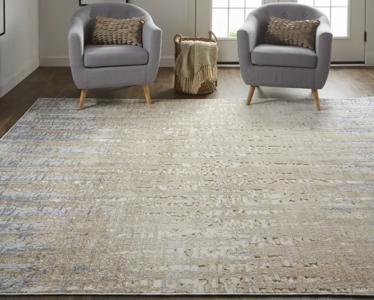 Laina 39G9F Tan/Brown/Blue 3' x 8' Rug