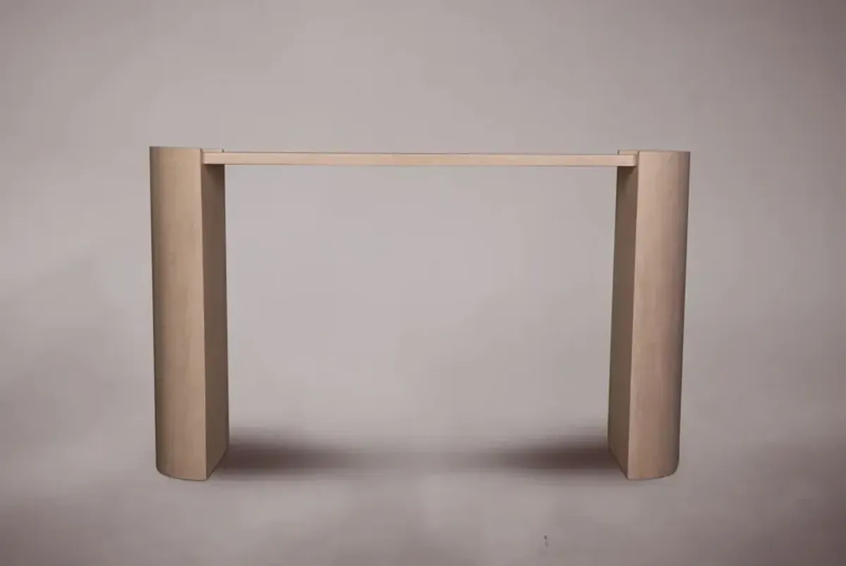 D-Shaped Travertine Console Table 47.2"