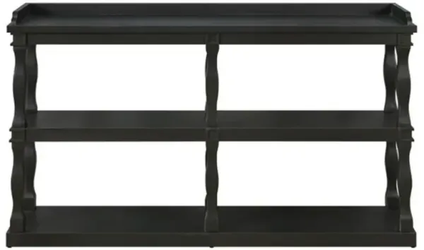 3-Tier Console Table with Roman Column Support Legs for Entryway and Hallway Storage