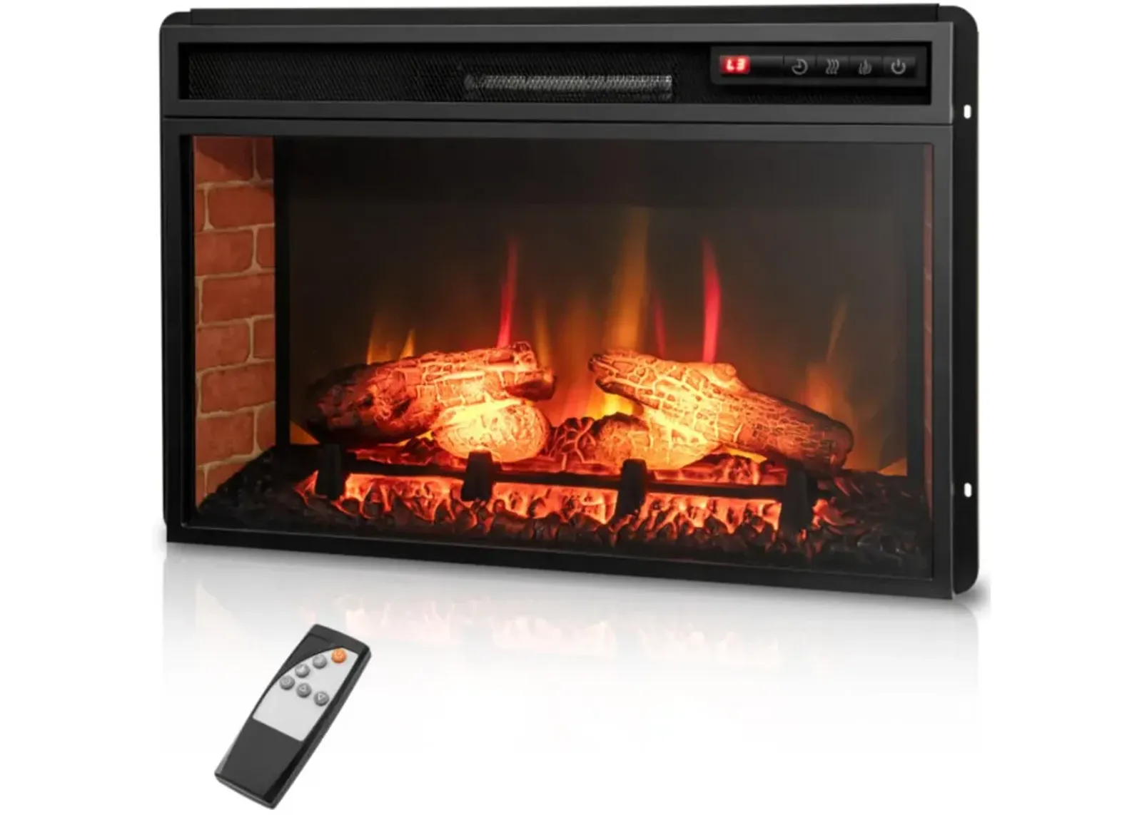 Hivvago 26 Inch Infrared Electric Fireplace Insert with Remote Control-Black