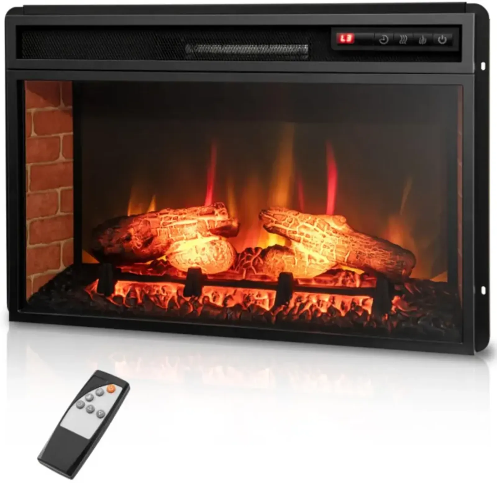 Hivvago 26 Inch Infrared Electric Fireplace Insert with Remote Control-Black