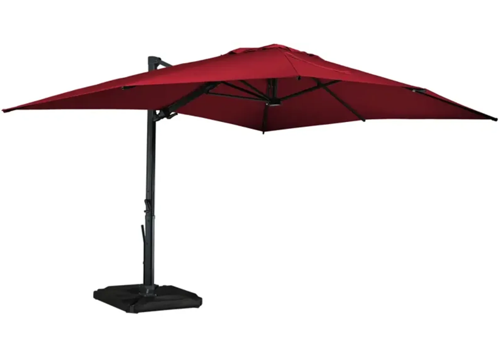 MONDAWE 13ft Square Solar LED Offset Cantilever Patio Umbrella for Outdoor Shade