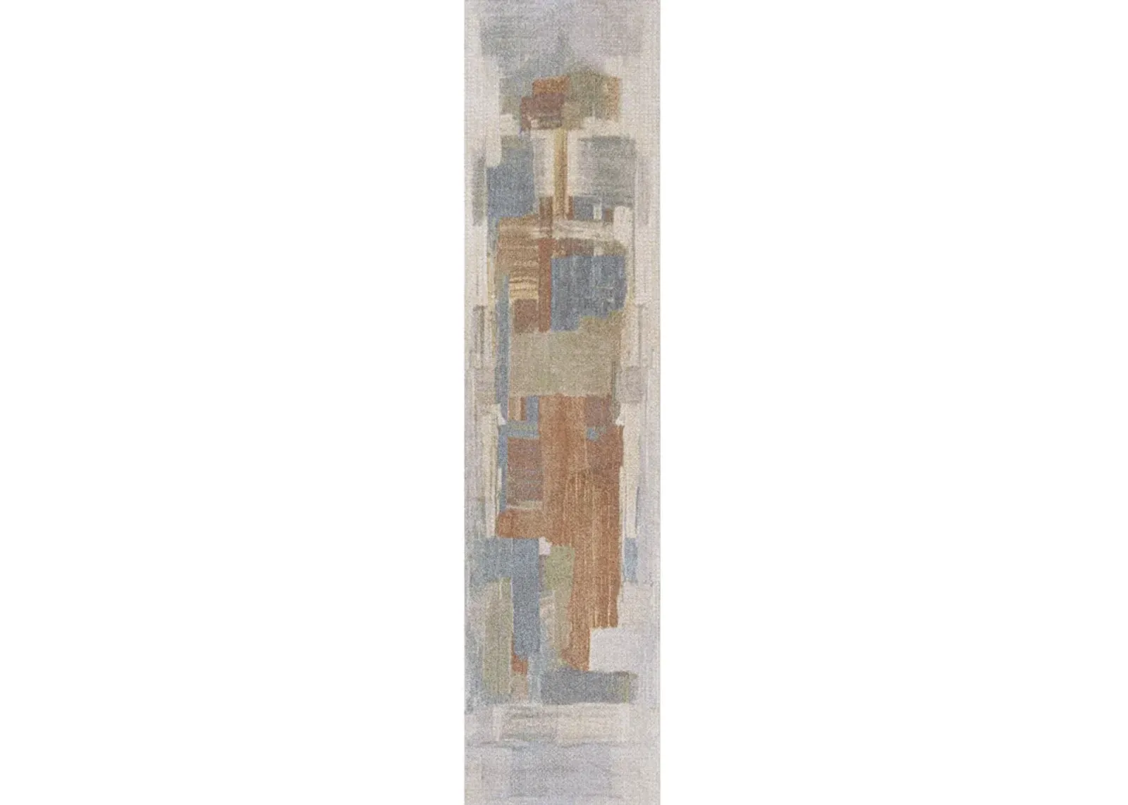 Weaver Abstract Coastal Watercolor Machine-Washable Runner Rug