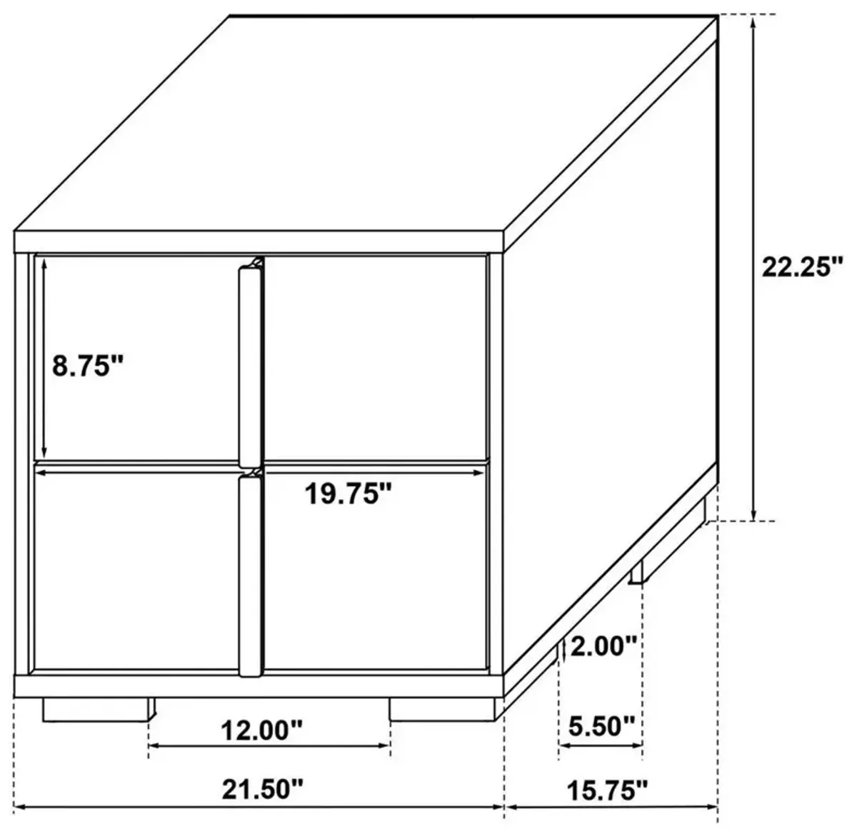 Marceline 2-drawer Nightstand White