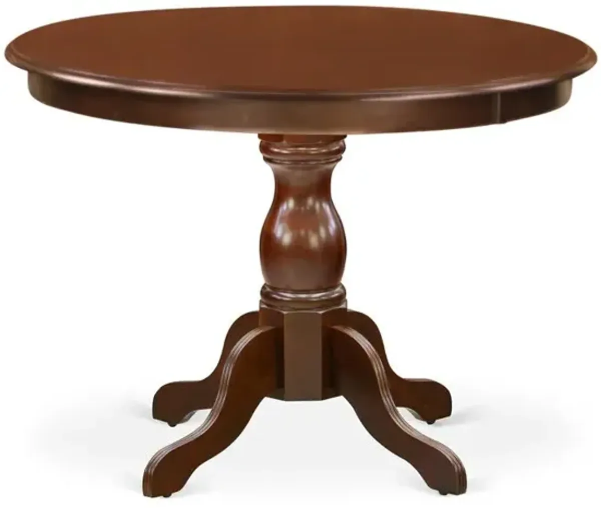 HBT-MAH-TP East West Furniture Gorgeous Dinette Table with Mahogany Color Table Top Surface and Asian Wood Dining Table Pedestal Legs - Mahogany Finish