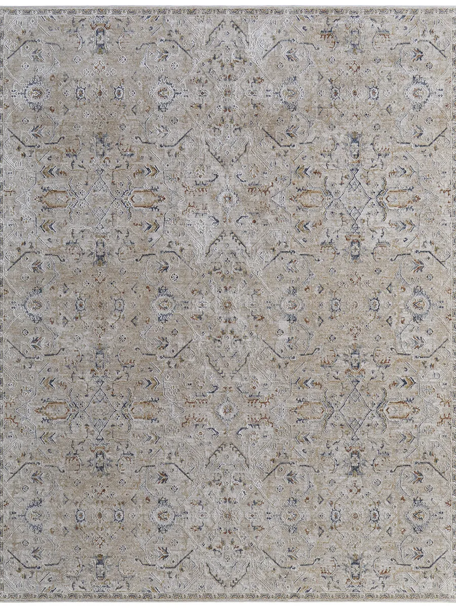 Pasha 39M6F 7'10" x 10'3" Taupe/Ivory/Blue Rug