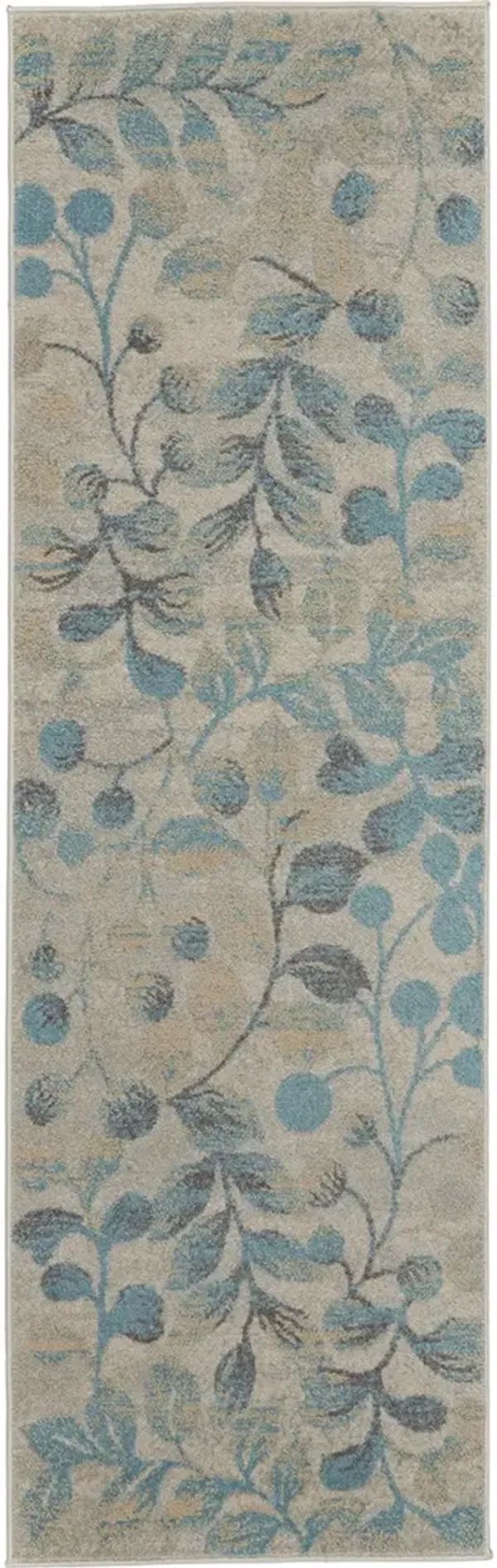 Tranquil TRA03 Ivory/Turquoise 2' x 4' Rug