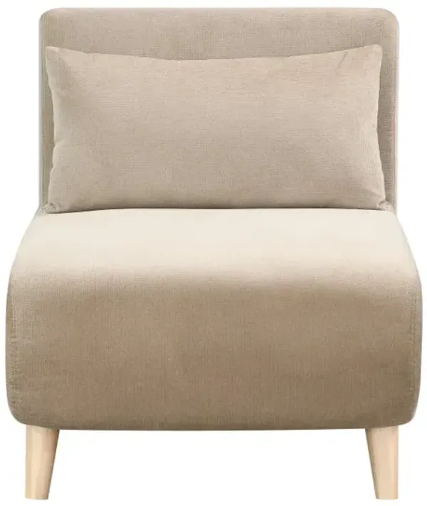 Convertible Lounge Chair with Plush Upholstery and Accent Pillow