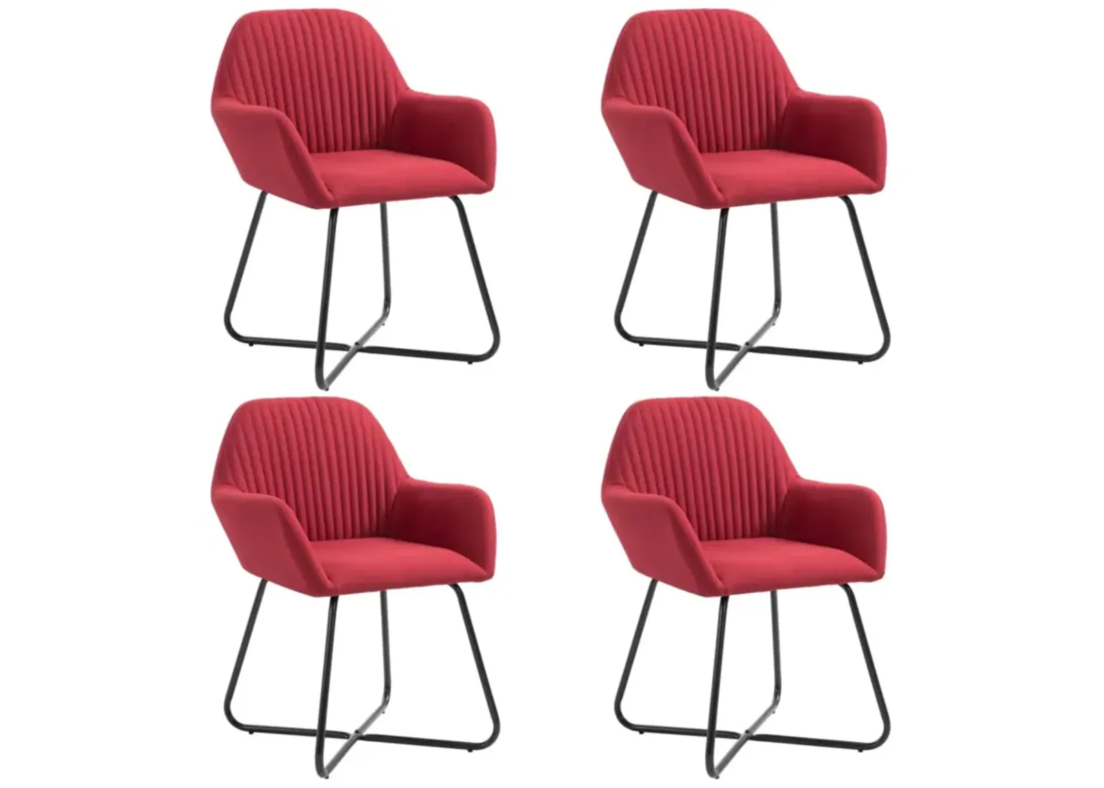 vidaXL Dining Chairs 4 pcs Wine Red Fabric