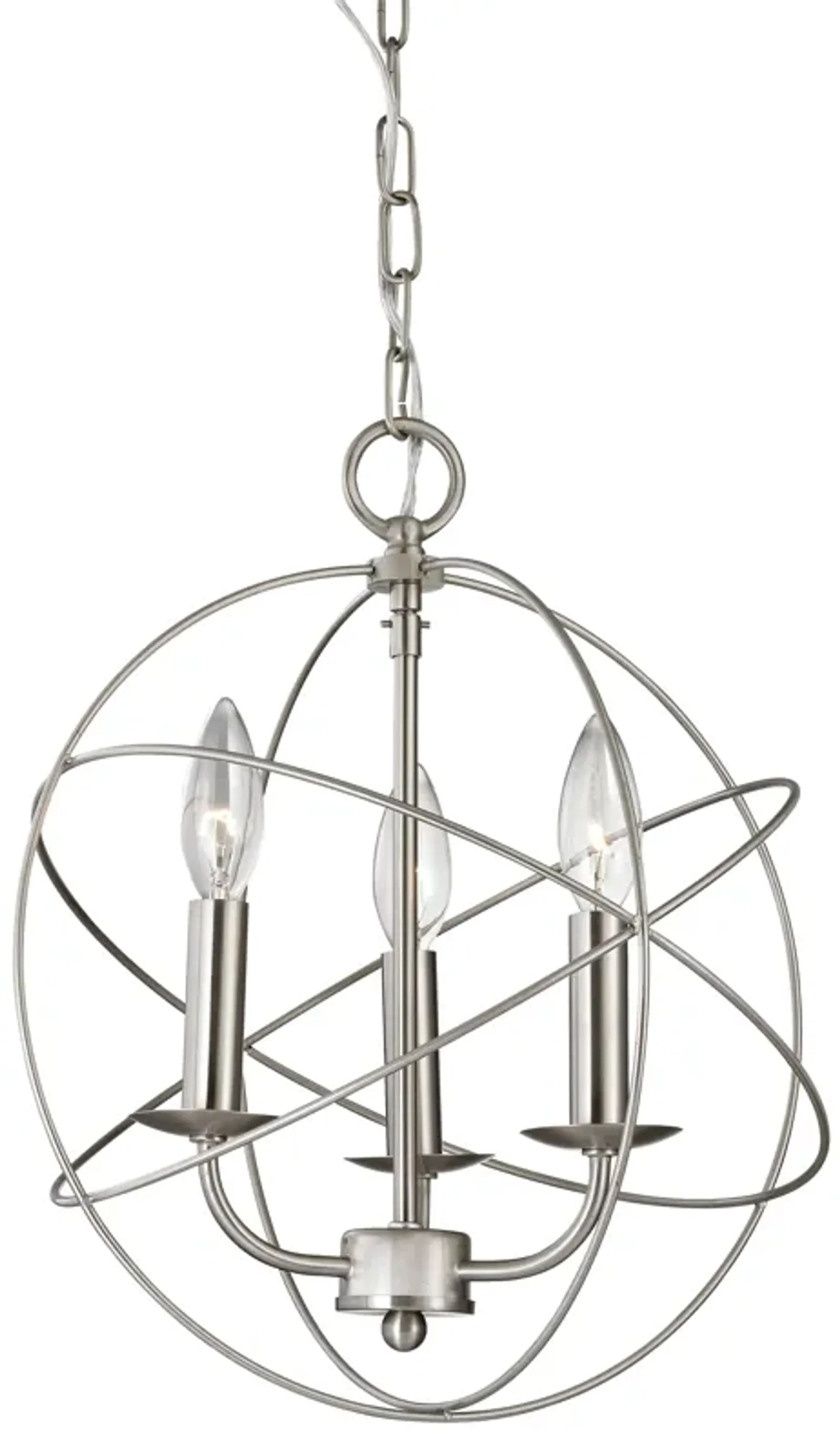 Williamsport 13'' Wide 3-Light Nickel Chandelier