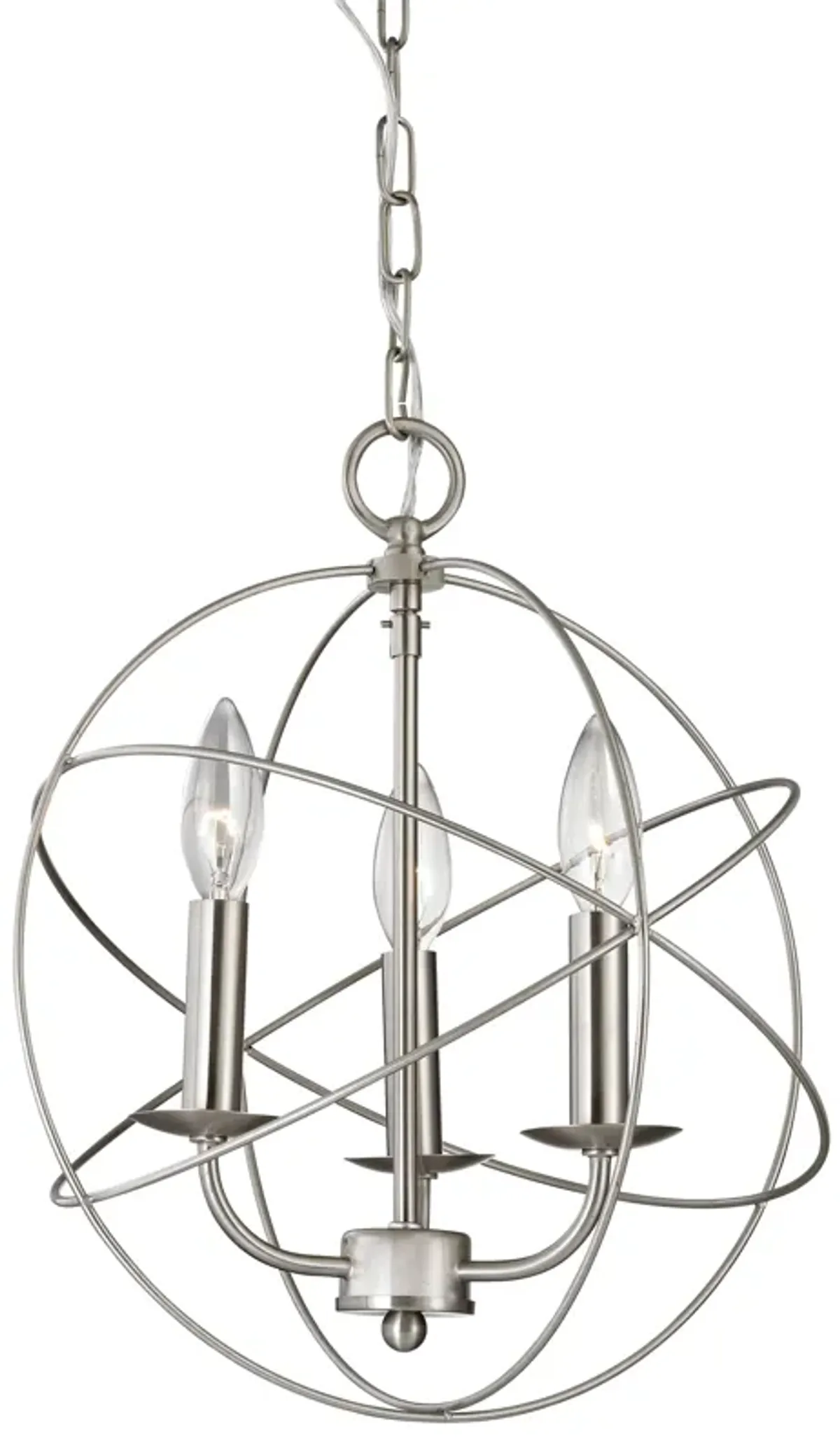 Williamsport 13'' Wide 3-Light Nickel Chandelier