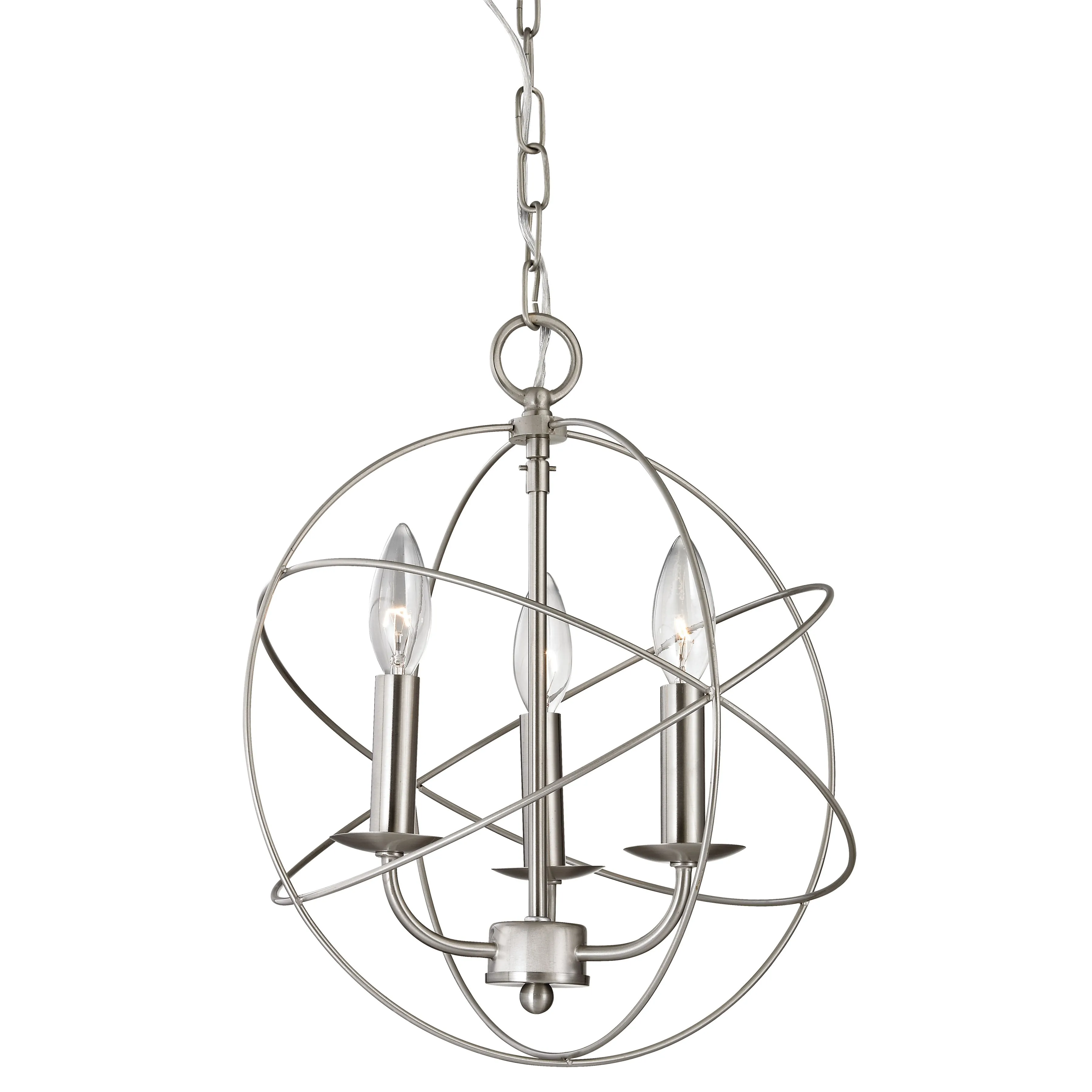 Williamsport 13'' Wide 3-Light Nickel Chandelier