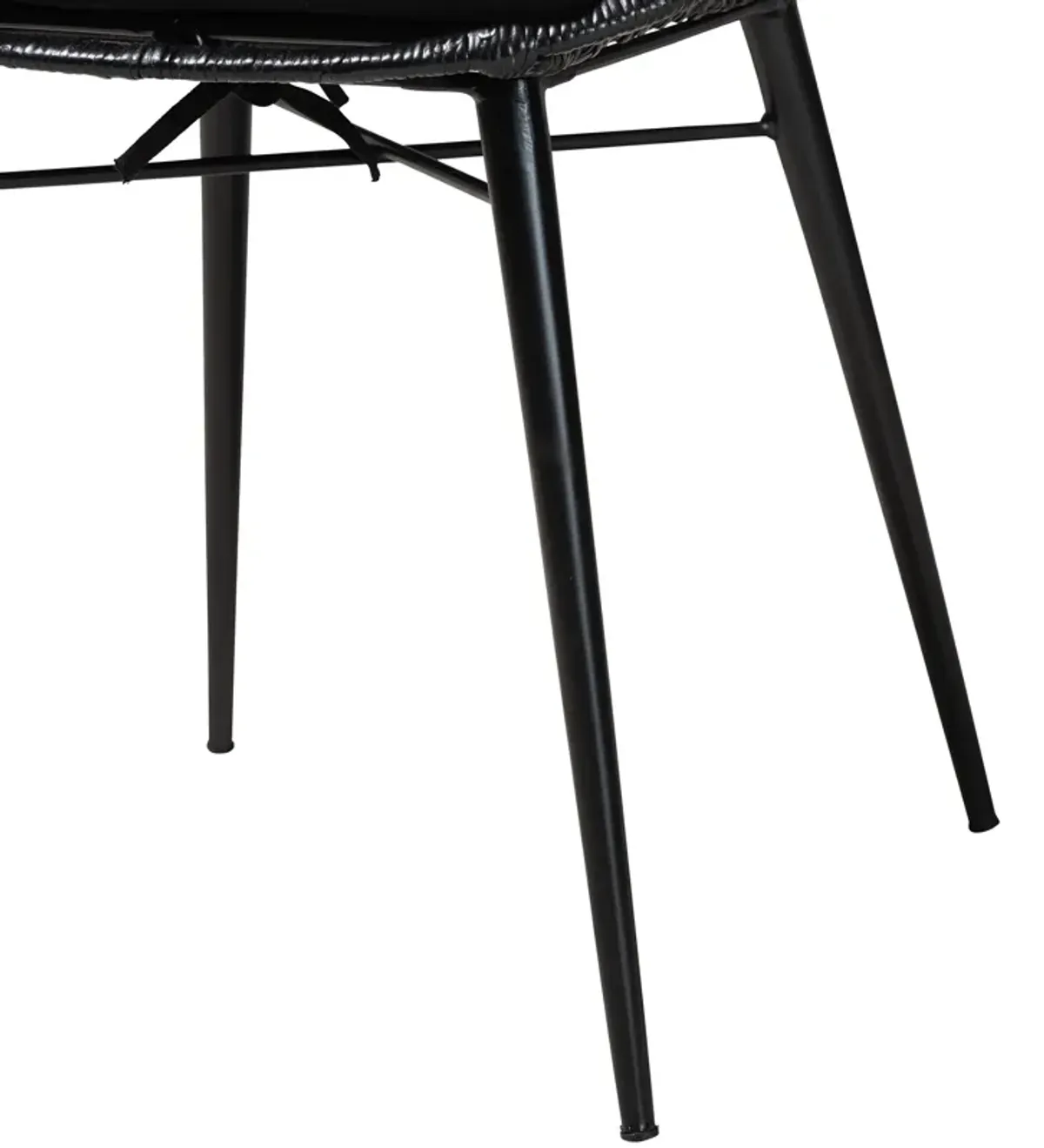 Bali & Pari Brenna Modern Bohemian Black Finished Rattan and Metal 2-Piece Dining Chair Set