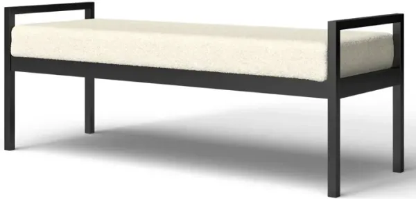 Modern Industrial Bed Bench with Upholstered Cushion Seat