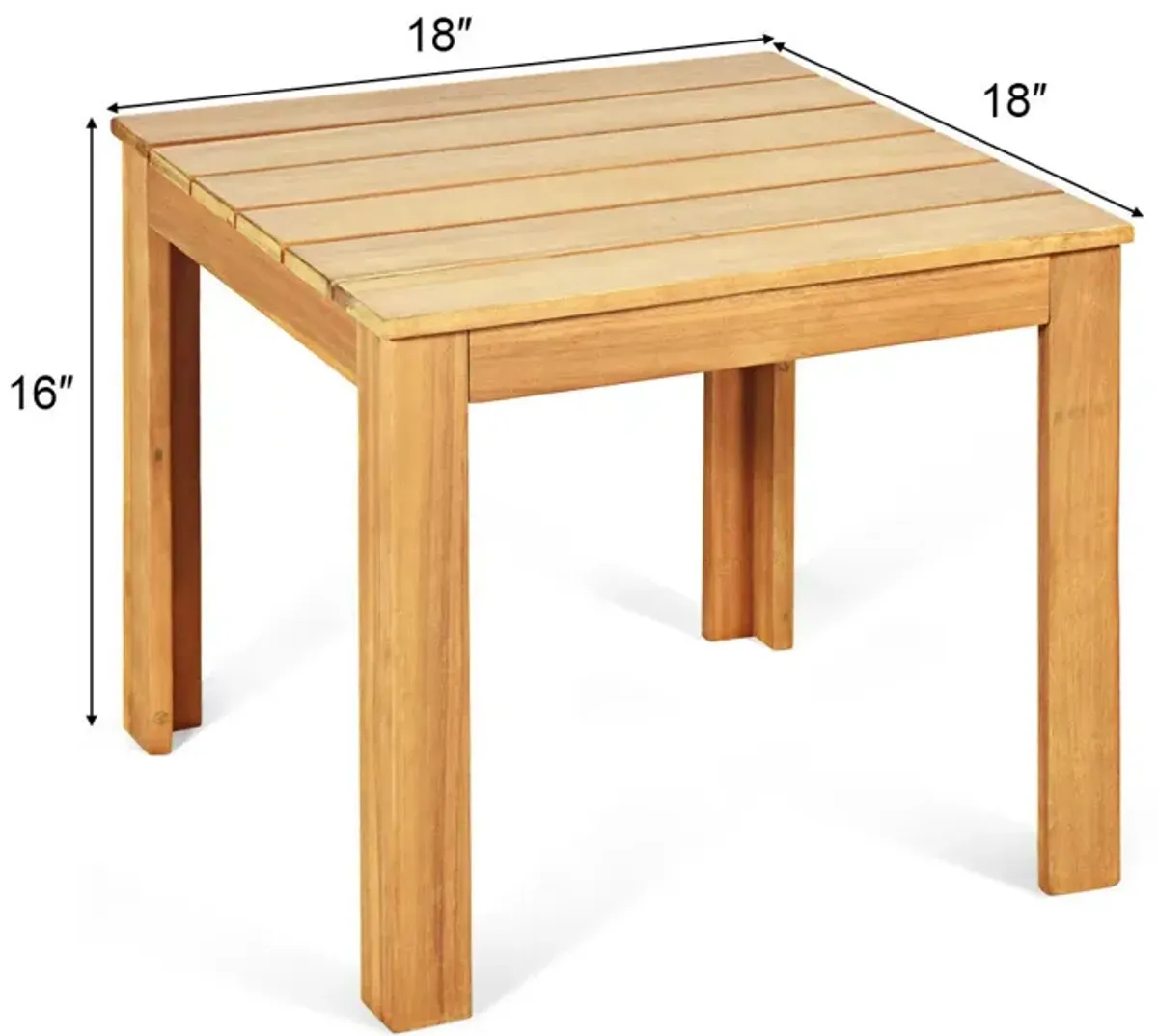 Wooden Square Patio Coffee Bistro Table