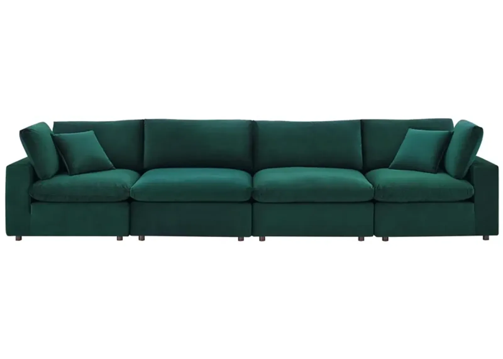 Commix Down Filled Overstuffed Performance Velvet 4-Seater Sofa