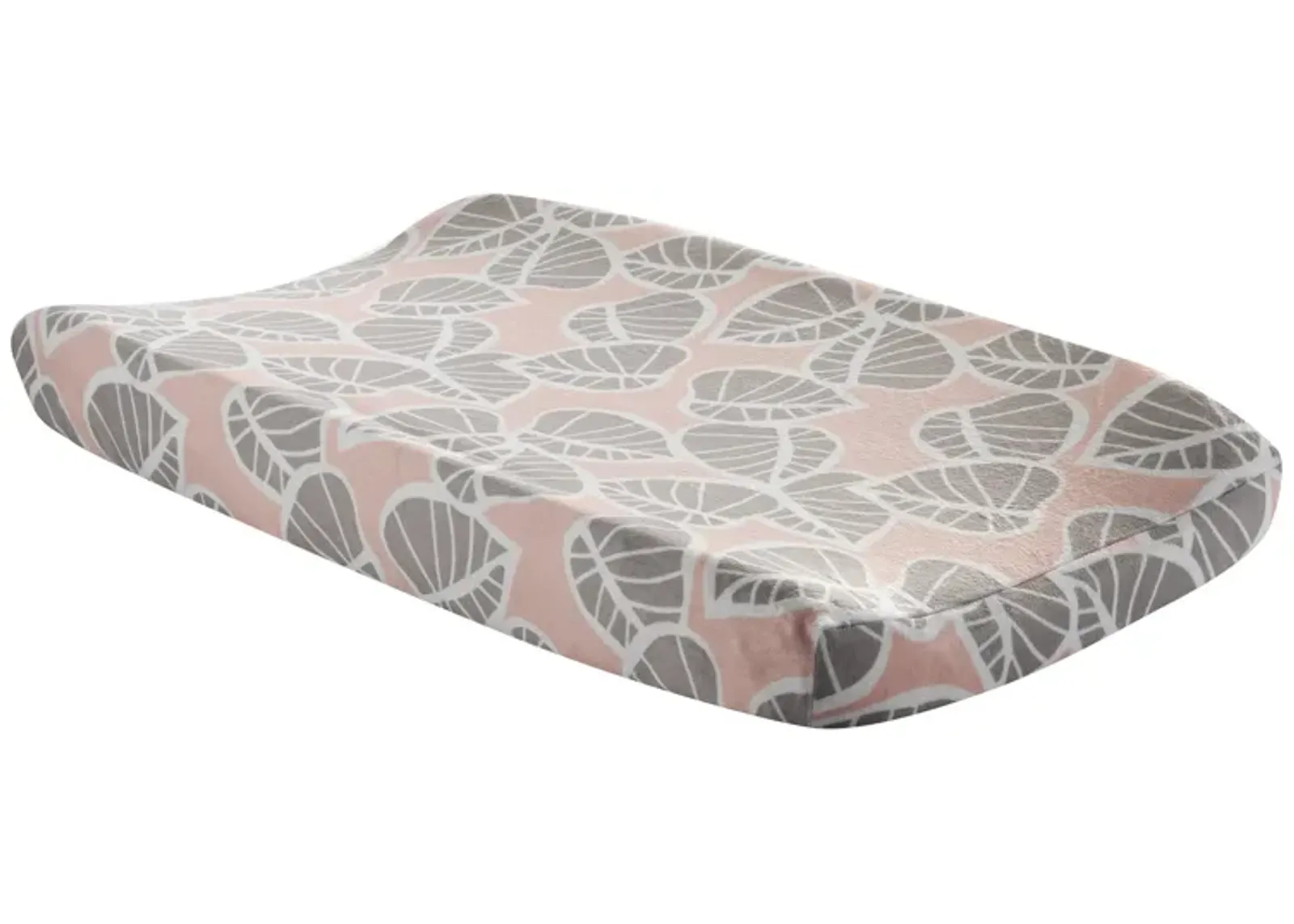 Lambs & Ivy Calypso Pink/Taupe Leaf Print Baby Changing Pad Cover