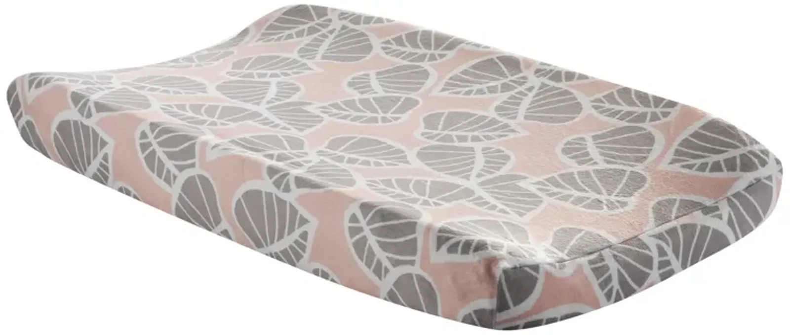 Lambs & Ivy Calypso Pink/Taupe Leaf Print Baby Changing Pad Cover