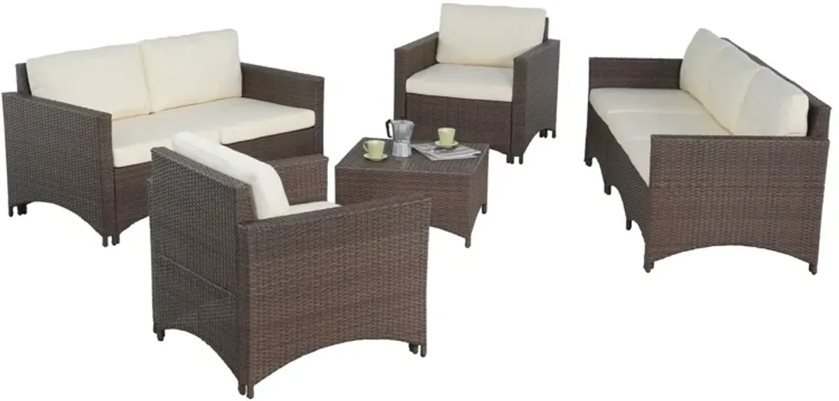 Studio Shine Collection 3-seater sofa, loveseat, 2 Armchairs and coffee table conversation set